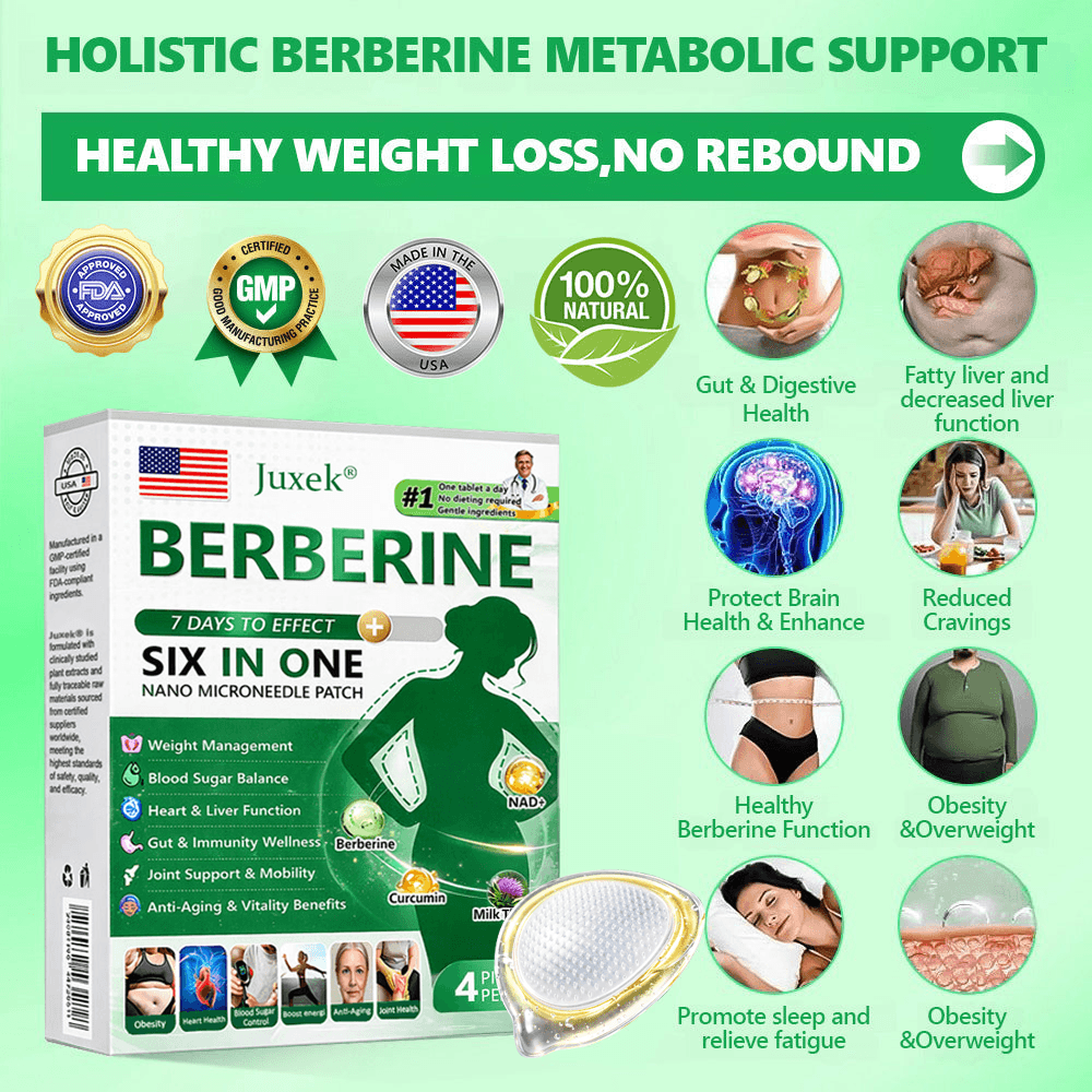 🏆Hot-Sale⚡Juxek Berberine-6-In-1-Nano Microneedle Patch