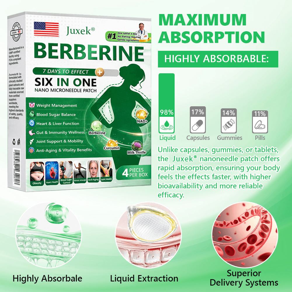 🏆Hot-Sale⚡Juxek Berberine-6-In-1-Nano Microneedle Patch