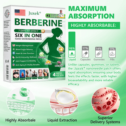 🏆Hot-Sale⚡Juxek Berberine-6-In-1-Nano Microneedle Patch