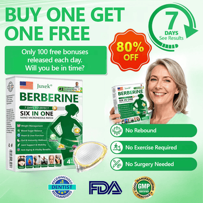 🏆Hot-Sale⚡Juxek Berberine-6-In-1-Nano Microneedle Patch