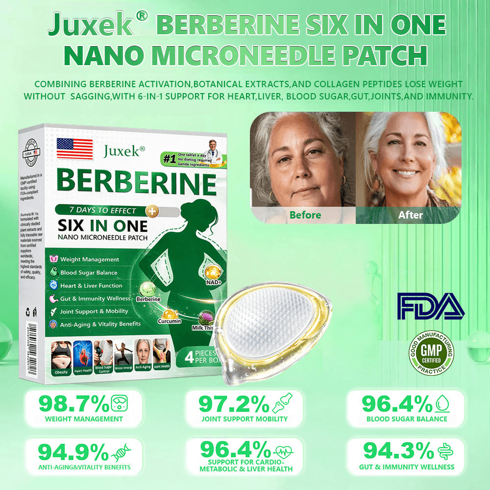 🏆Hot-Sale⚡Juxek Berberine-6-In-1-Nano Microneedle Patch
