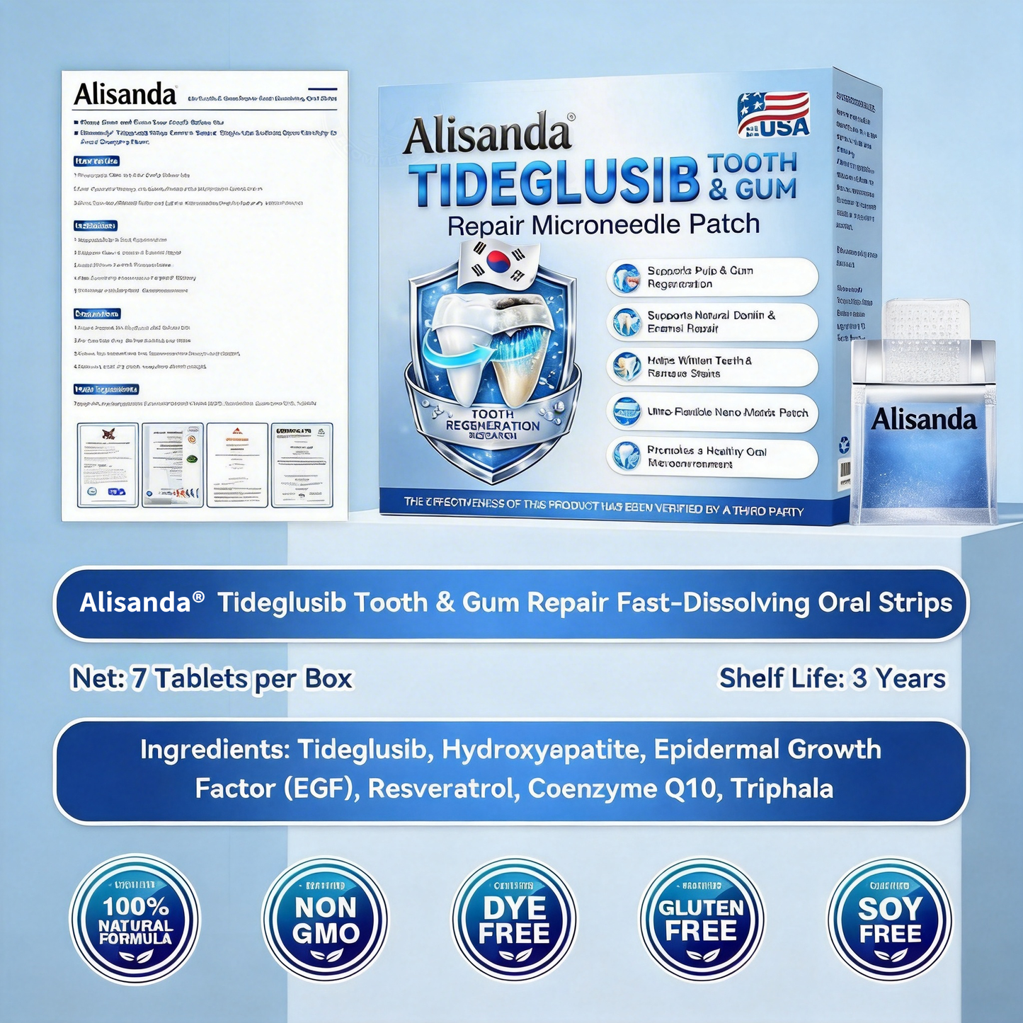 👨‍⚕️𝑶𝒇𝒇𝒊𝒄𝒊𝒂𝒍 𝑺𝒕𝒐𝒓𝒆  | Alisanda®🦷Tideglusib Fast‑Dissolving Tooth & Gum Repair Oral Strips ✨